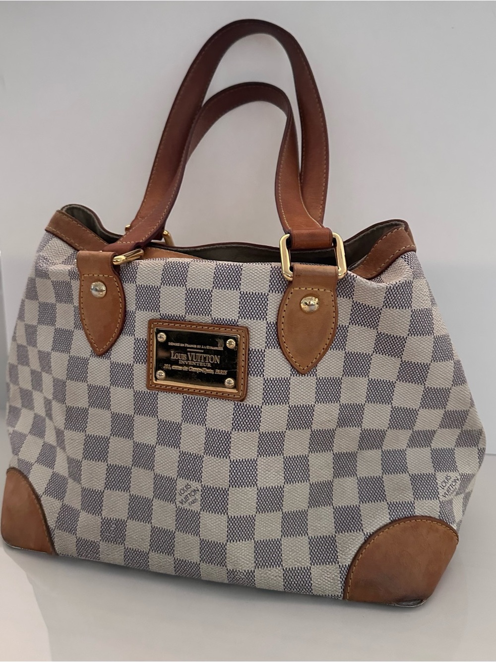 LOUIS VUITTON DAMIER AZUR HAMPTON BAG🩶🤍🩶